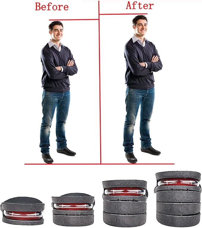 Height Increase Insoles 4-Layer 1.2inch to 3.5inch for Men and Women