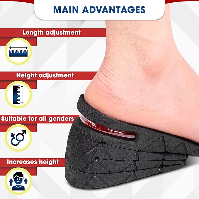 Height Increase Insoles 4-Layer 1.2inch to 3.5inch for Men and Women