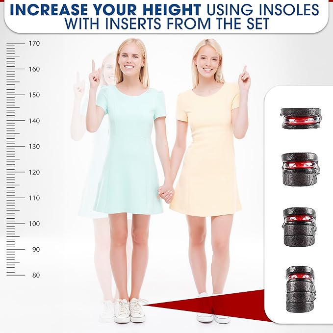 Height Increase Insoles 4-Layer 1.2inch to 3.5inch for Men and Women