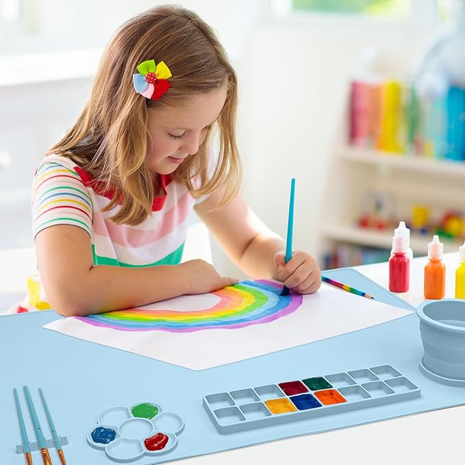 Silicone Art Mats for Crafts with 10 Brushes