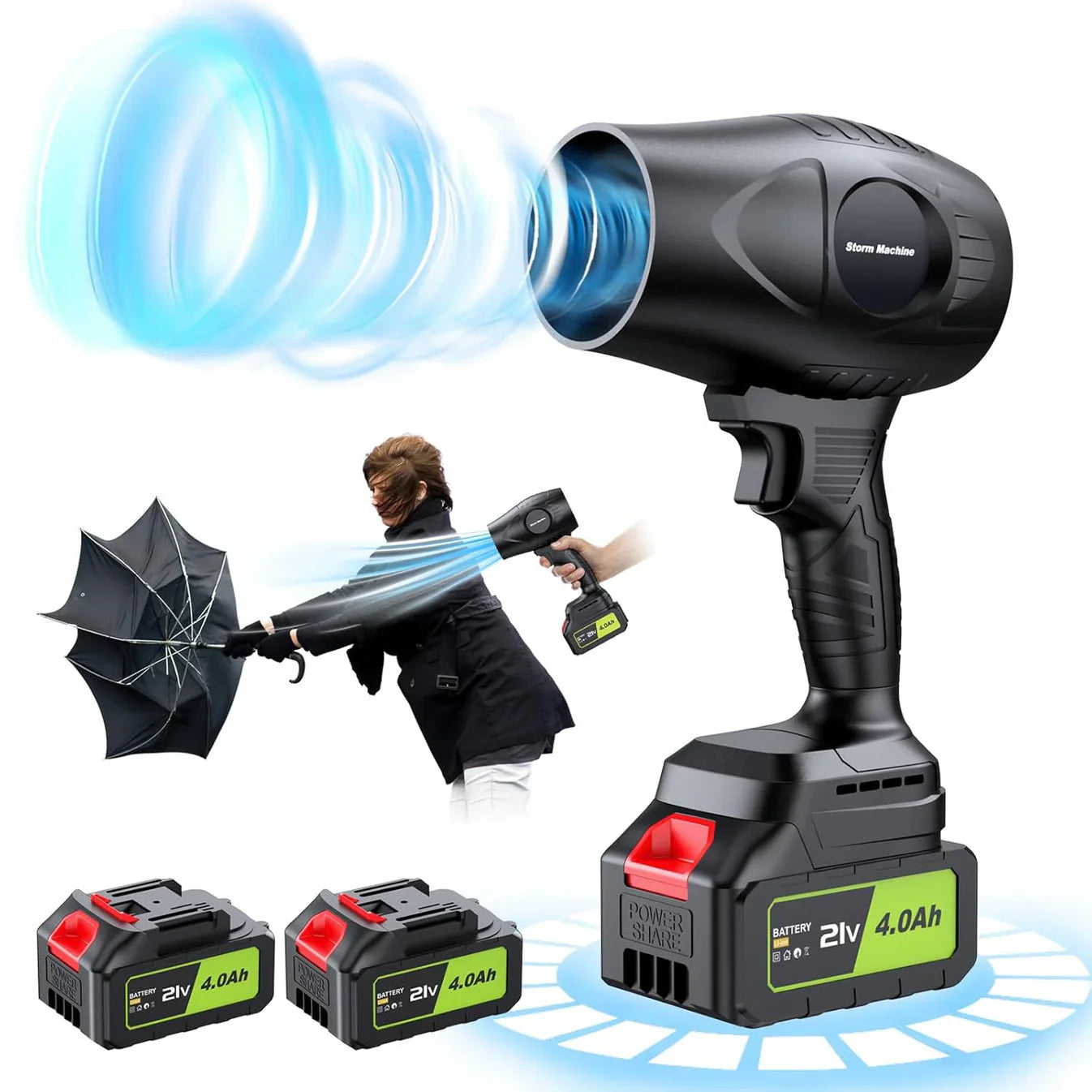 Original Turbo Jet Blower + box + 2 batteries and charger