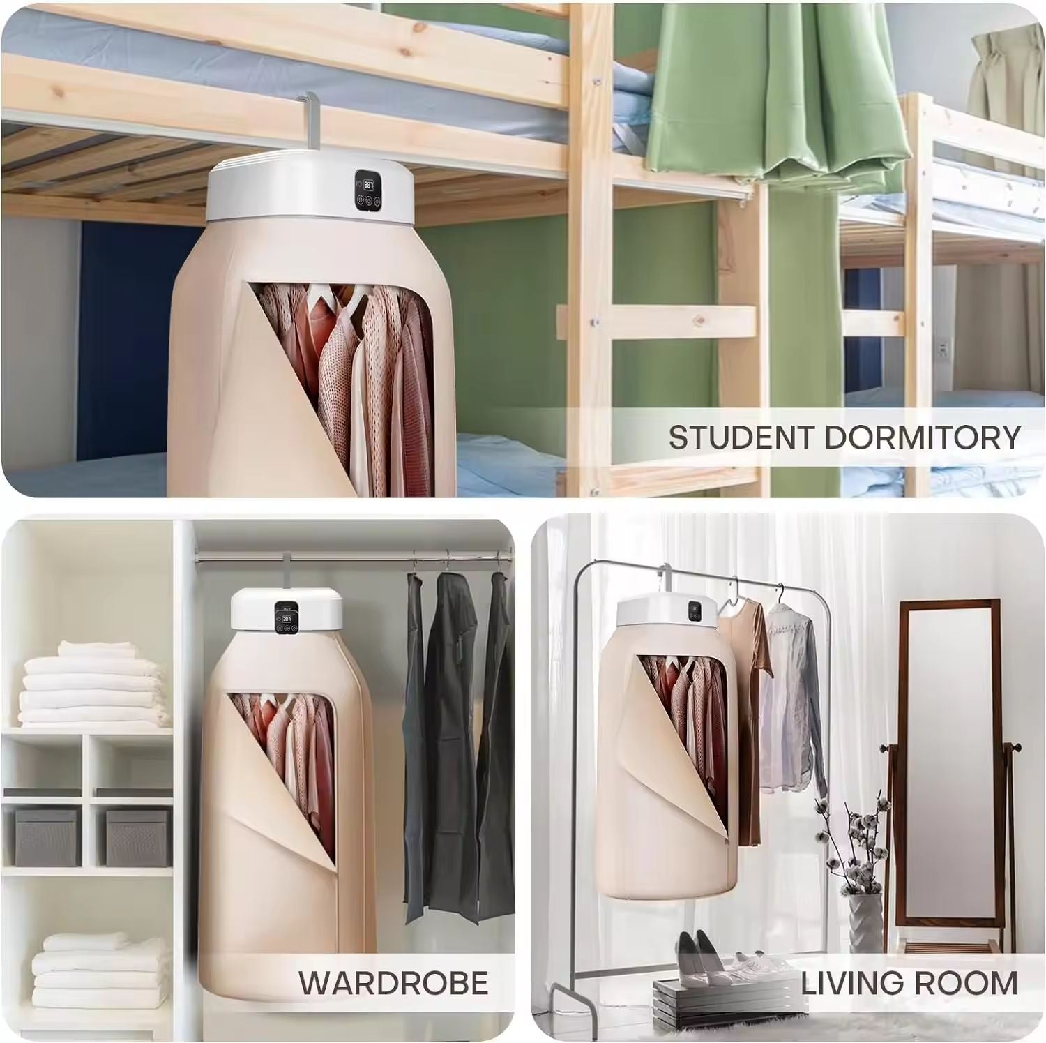 Portable Clothes Dryer Quick Drying Foldable Electric Dryer with Remote
