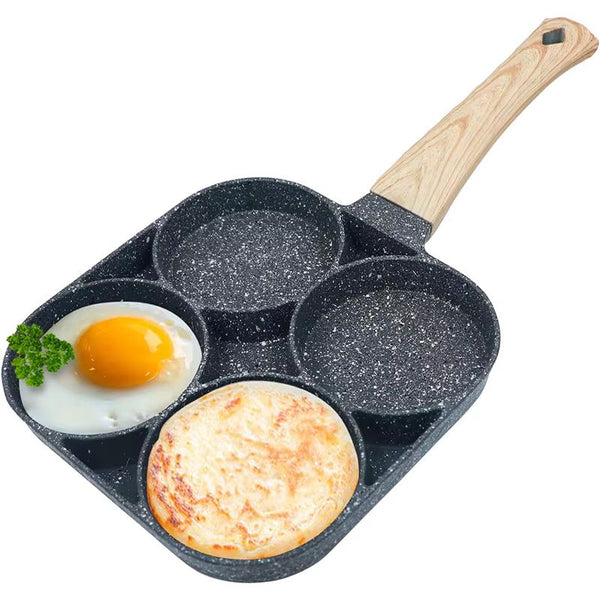 Nonstick 4 Cup Pancake Pan Multi Cavity Egg Frying Pan for Easy Breakfast