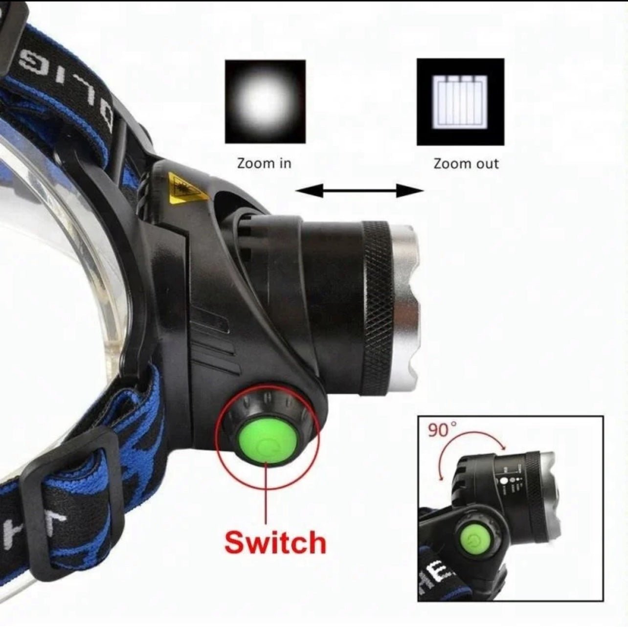 Headlamp Flashlight for Adults & Kids, Running, Camping, Hiking - Clicky