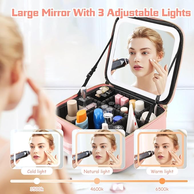 Light Make up Bag with Mirror