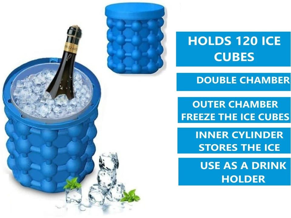 2 In 1 Silicone Ice Cube Maker And Bucket