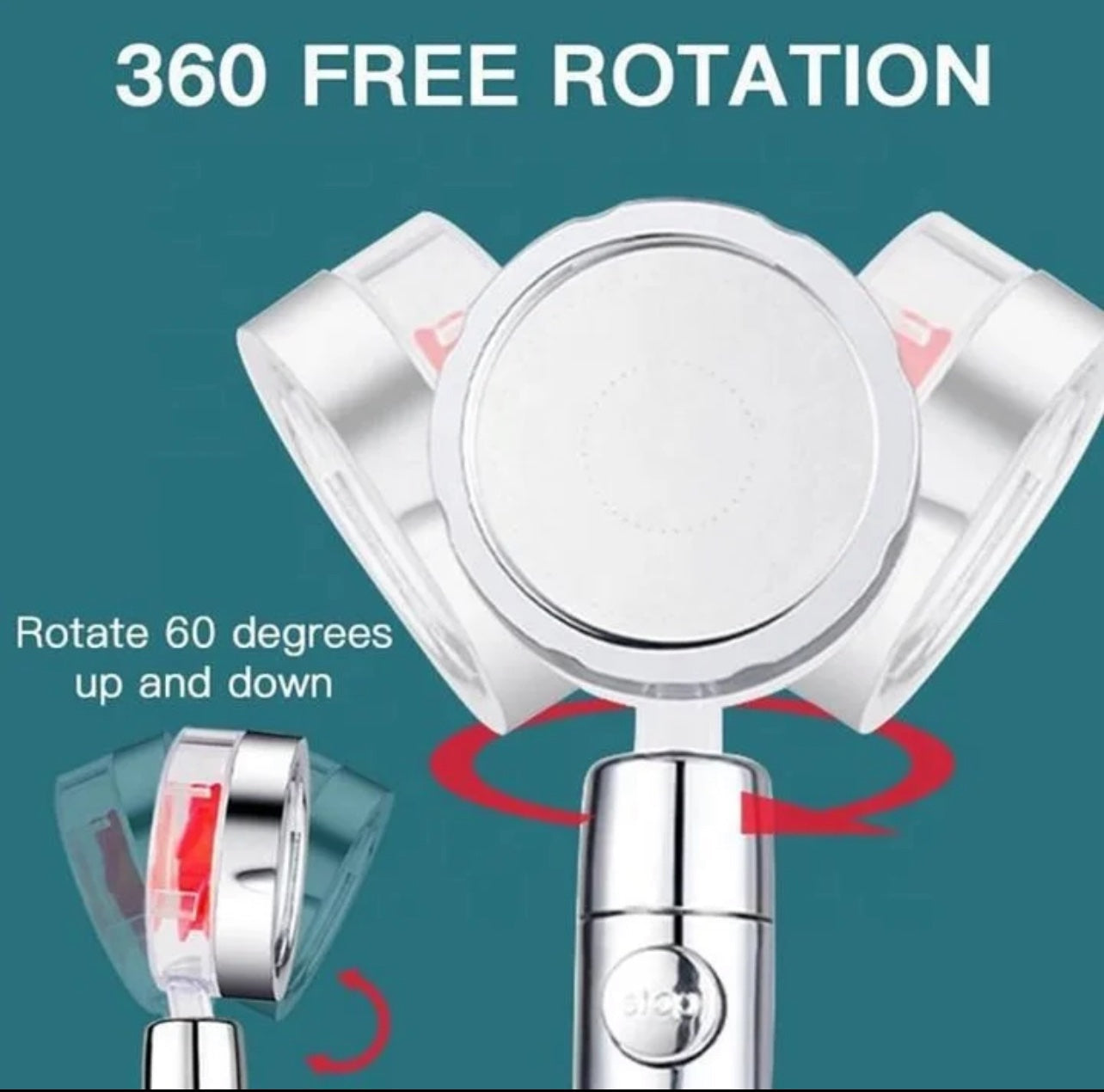 Water Saving Flow 360° Rotating High-pressure ShowerHead