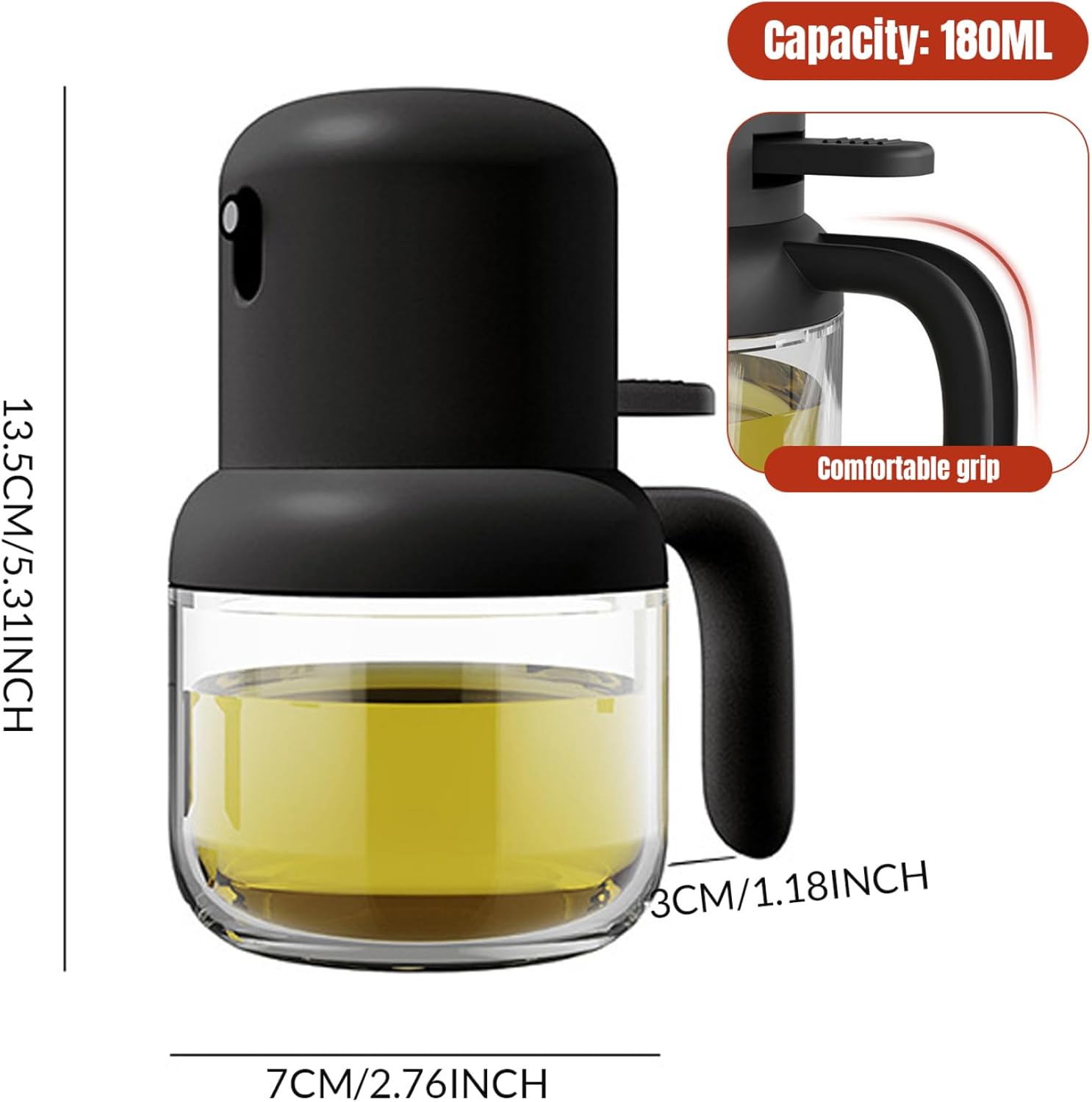 2 in 1 glass olive oil - Clicky