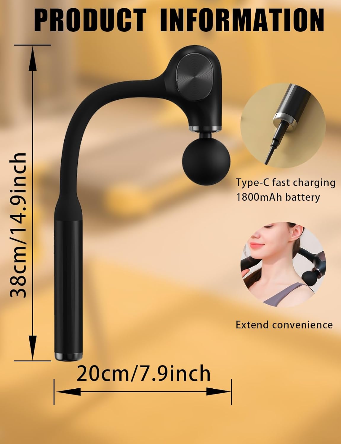 Massage Hammer With 4 Replaceable Heads