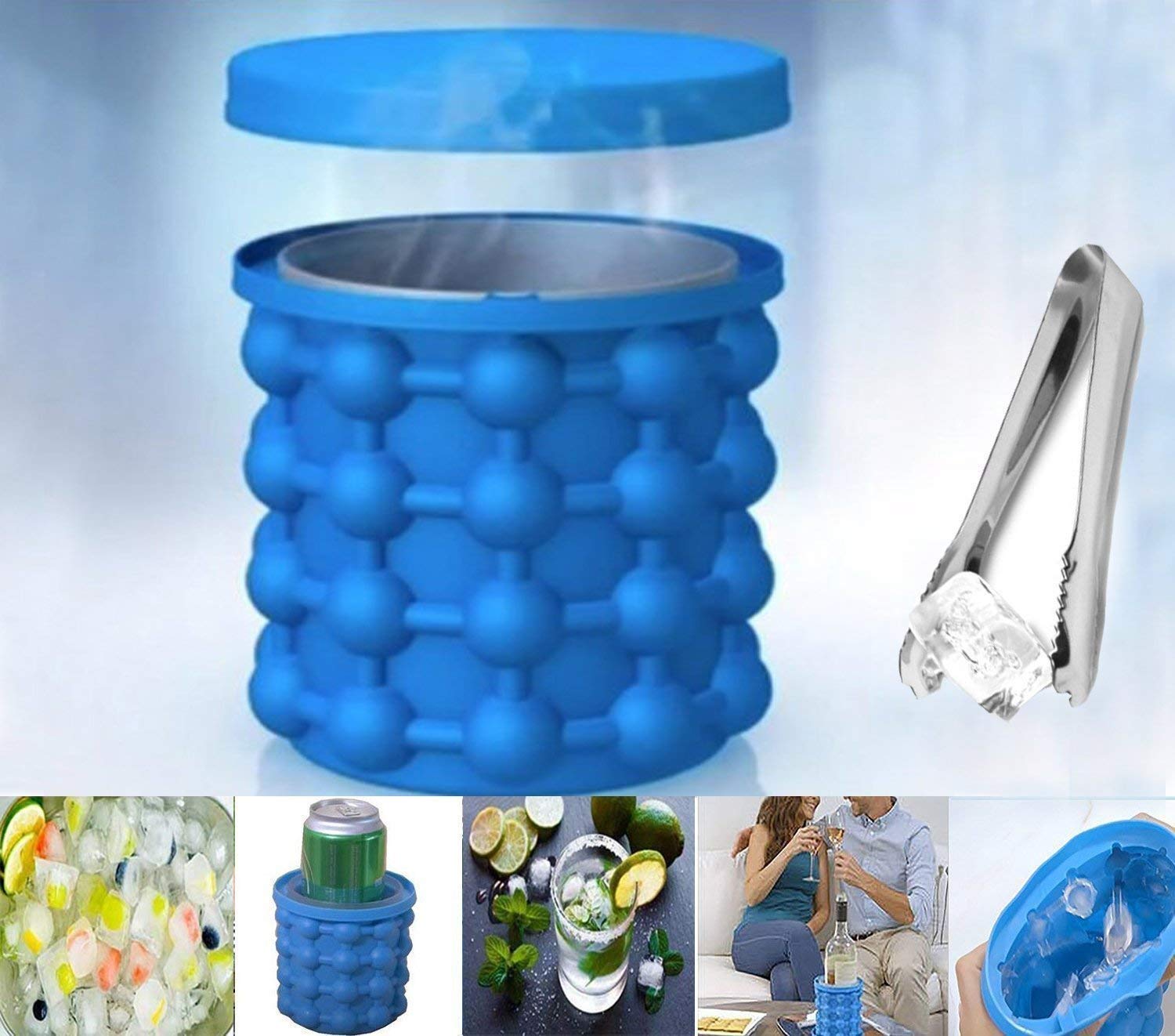 2 In 1 Silicone Ice Cube Maker And Bucket