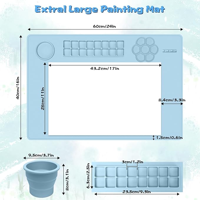 Silicone Art Mats for Crafts with 10 Brushes