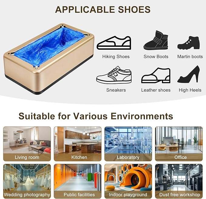 Automatic Shoe Cover Machine with 100 Disposable Shoe Covers