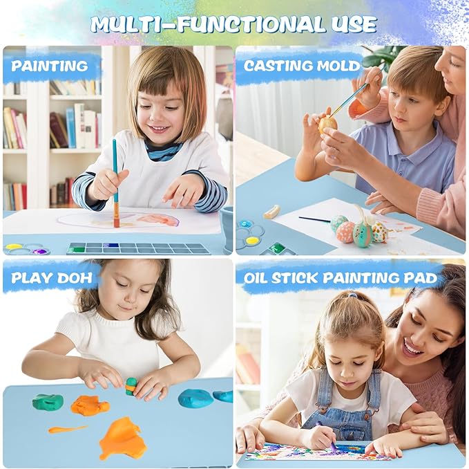 Silicone Art Mats for Crafts with 10 Brushes