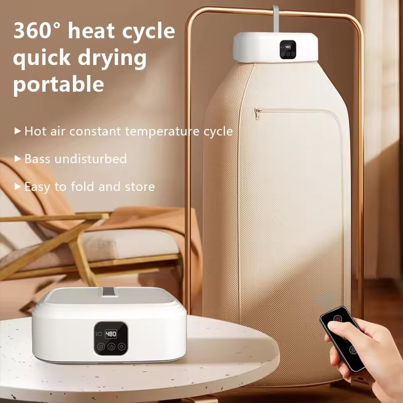 Portable Clothes Dryer Quick Drying Foldable Electric Dryer with Remote