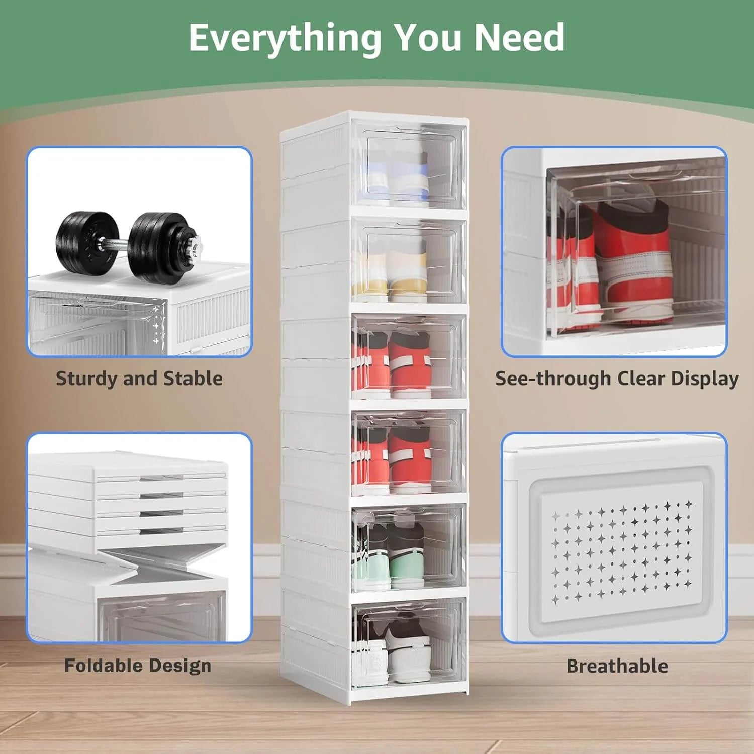 Shoe Storage, 6 Pack X-Large Shoe Organizer for Closet