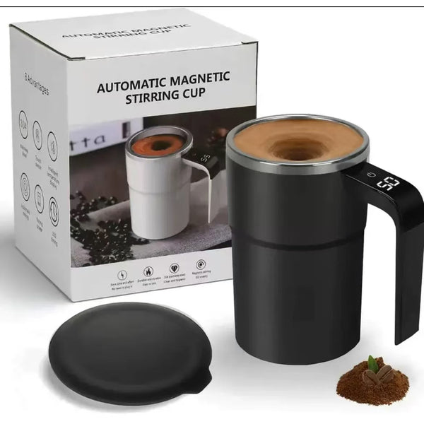 Automatic Magnetic Stirring Coffee Mug with Temperature Display, Rechargeable Stirring Mugs