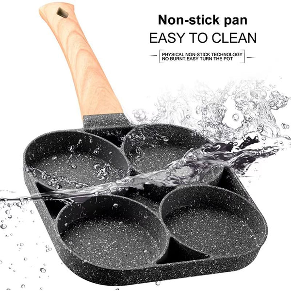 Nonstick 4 Cup Pancake Pan Multi Cavity Egg Frying Pan for Easy Breakfast