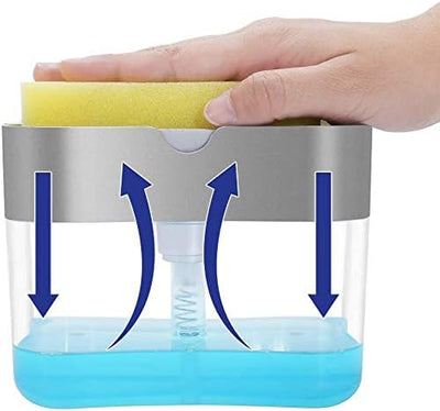 2 IN 1 Soap Dispenser Pump With Sponge + Cleaning Brushed With Soap Dispenser Offer
