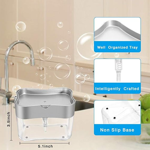 2 IN 1 Soap Dispenser Pump With Sponge + Cleaning Brushed With Soap Dispenser Offer