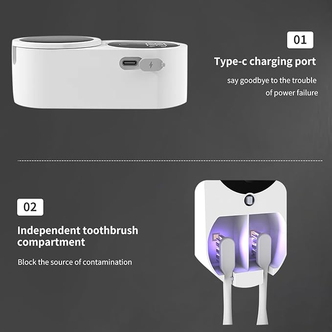 Toothbrush Sanitizer, Wall Mounted - Clicky