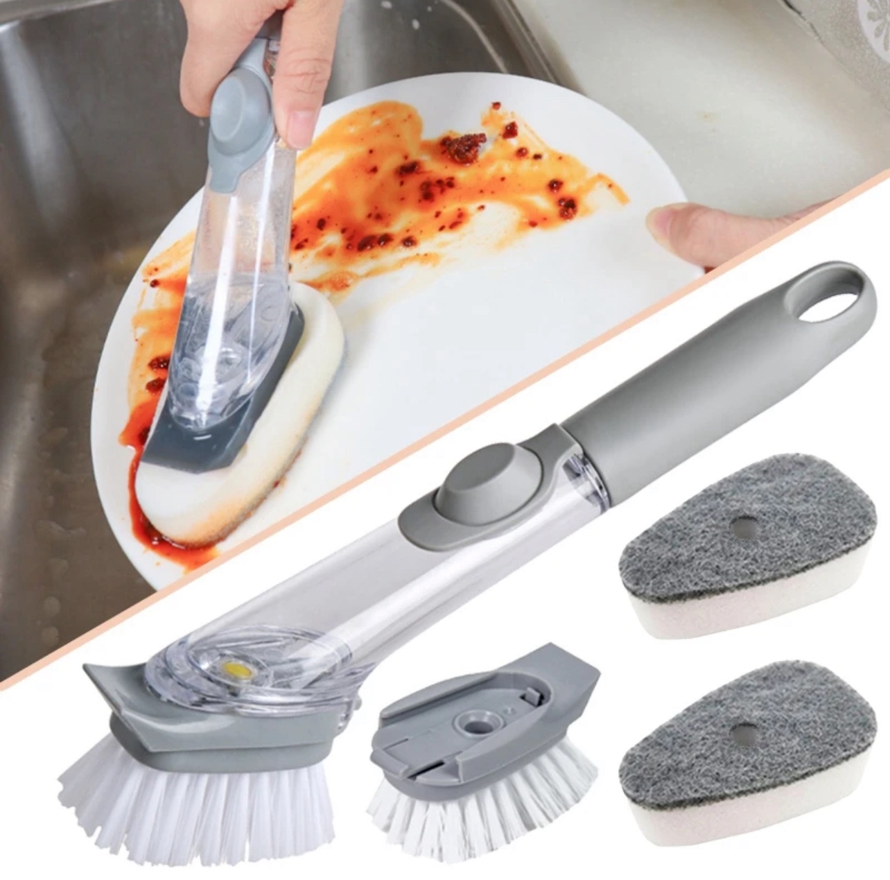 SteeL Soap Dispensing Dish Brush – i Leoni